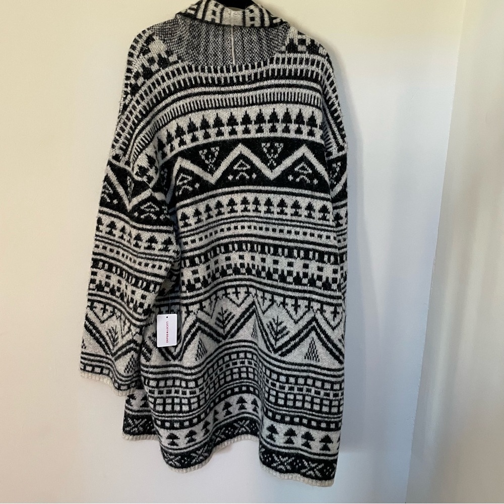 NWT Lucky Brand Wool Blend Fair Isle Shawl Collar Cardigan XXL $149 - Picture 7 of 7
